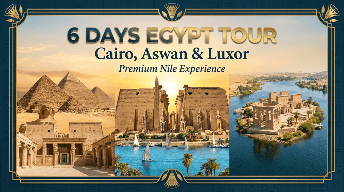 6 days pyramids and Nile cruise package Cairo Giza Luxor Aswan itinerary
