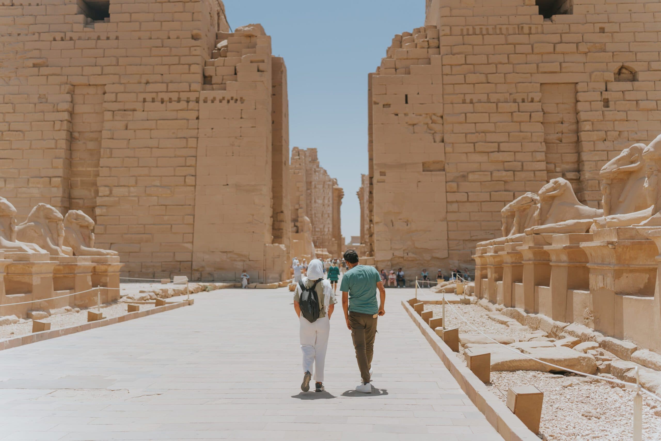 Guests exploring Karnak Temple in Luxor