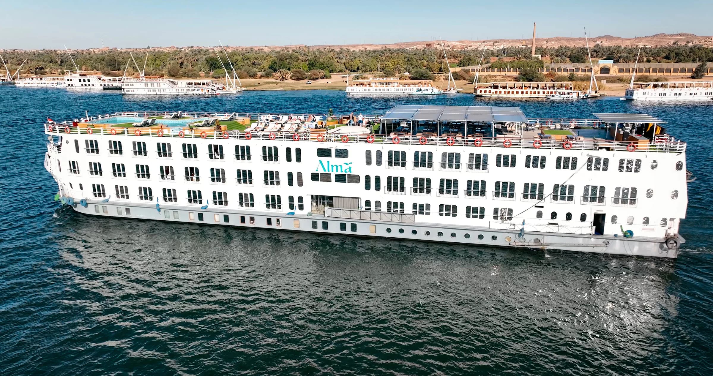 M/S Alma Nile Cruise moored on the Nile